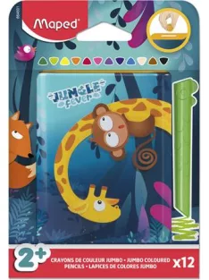   MAPED Színes ceruza készlet, fém perselyben, MAPED „Jungle Fever Infinity Kidy”, 12 különböző szín