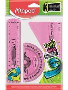 MAPED Vonalzókészlet, műanyag, törhetetlen, 3 darabos, MAPED "Twist'n Flex"