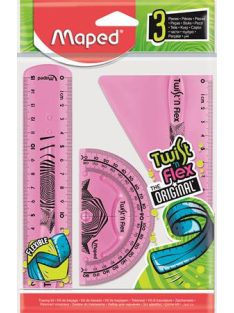   MAPED Vonalzókészlet, műanyag, törhetetlen, 3 darabos, MAPED "Twist'n Flex"