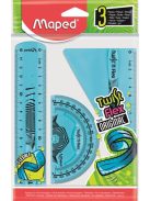 MAPED Vonalzókészlet, műanyag, törhetetlen, 3 darabos, MAPED "Twist'n Flex"