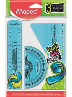   MAPED Vonalzókészlet, műanyag, törhetetlen, 3 darabos, MAPED "Twist'n Flex"