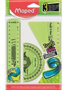 MAPED Vonalzókészlet, műanyag, törhetetlen, 3 darabos, MAPED "Twist'n Flex"