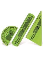 MAPED Vonalzókészlet, műanyag, törhetetlen, 3 darabos, MAPED "Twist'n Flex"