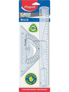 MAPED Vonalzókészlet, műanyag, 3 darabos, balkezes, MAPED