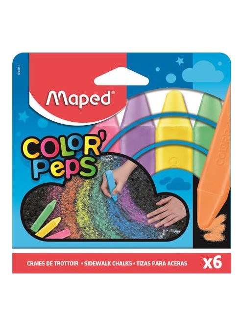 MAPED Aszfaltkréta, MAPED "Color'Peps", 6 különböző szín