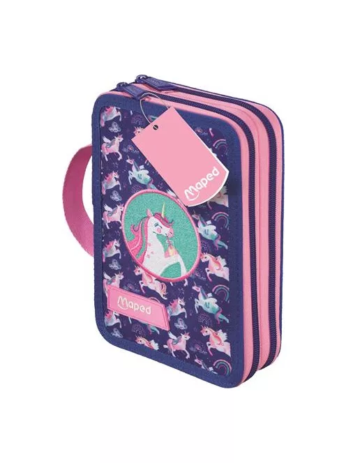 MAPED Tolltartó, töltött, 2 emeletes, cipzáras, MAPED, unikornis