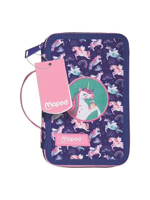 MAPED Tolltartó, töltött, 2 emeletes, cipzáras, MAPED, unikornis