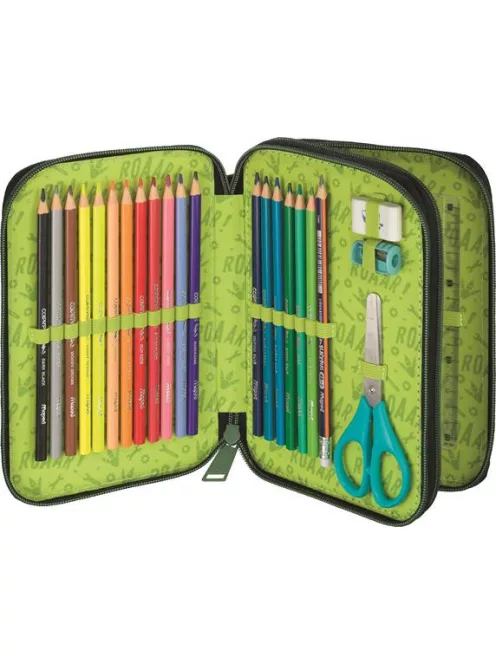 MAPED Tolltartó, töltött, 2 emeletes, cipzáras, MAPED, dinoszaurusz