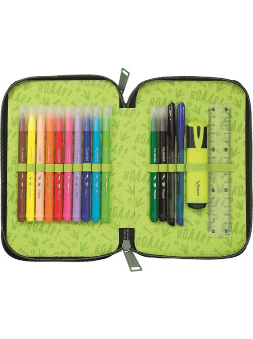 MAPED Tolltartó, töltött, 2 emeletes, cipzáras, MAPED, dinoszaurusz