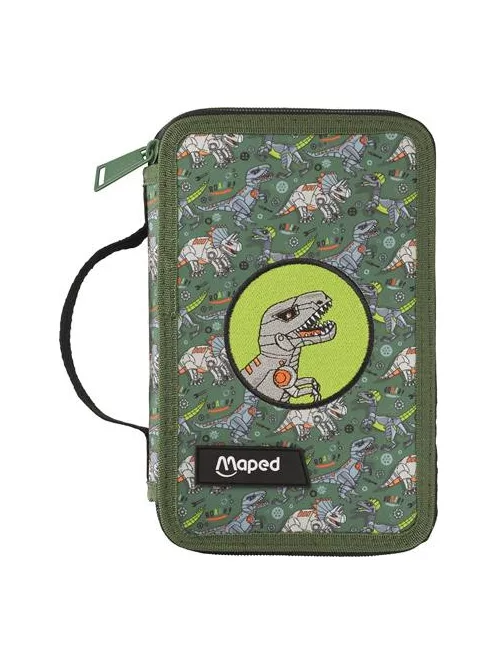 MAPED Tolltartó, töltött, 2 emeletes, cipzáras, MAPED, dinoszaurusz