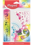 MAPED Vonalzókészlet, műanyag, törhetetlen, 3 darabos, MAPED "Mini Cute Twist 'n Flex"