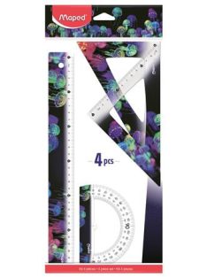   MAPED Vonalzókészlet, műanyag, 4 darabos, MAPED "Deepsea Paradise"