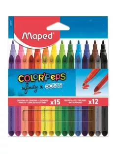   MAPED Színes ceruza és filctoll készlet, MAPED "Color'Peps INFINITY", 15+12 különböző szín