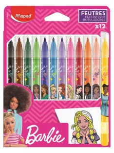   MAPED BB Filctoll készlet, 2,8 mm, kimosható, MAPED "Barbie", 12 különböző szín