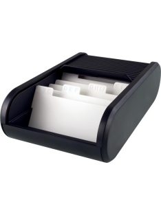   HELIT Névjegytartó, 300 db-os, rolós, fekvő, HELIT "Linear", fekete