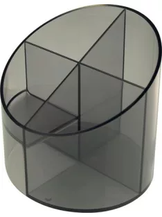   HELIT Írószertartó, 4 részes, HELIT "Economy", füstszínű