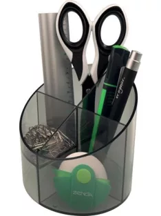   HELIT Írószertartó, 4 részes, HELIT "Economy", füstszínű