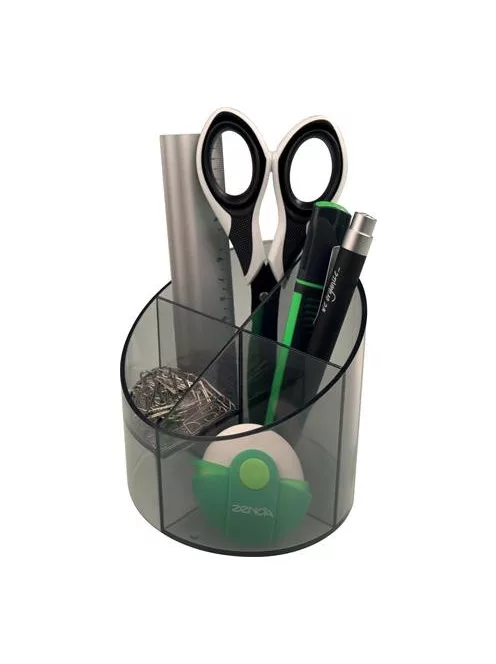 HELIT Írószertartó, 4 részes, HELIT "Economy", füstszínű