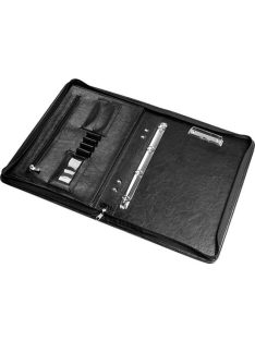   PANTA PLAST Konferencia mappa, A4, cipzáras, 4 gyűrűs, 50 mm, PANTA PLAST, fekete