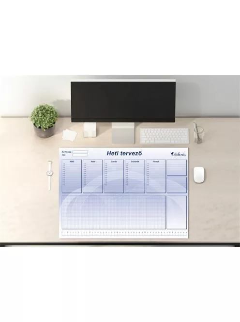 VICTORIA OFFICE Könyökalátét, 470x330 mm, heti tervezővel, VICTORIA OFFICE