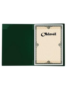   VICTORIA OFFICE Oklevéltartó, plüss, A4, VICTORIA OFFICE, zöld