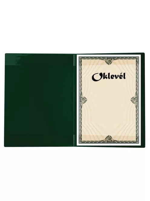 VICTORIA OFFICE Oklevéltartó, plüss, A4, VICTORIA OFFICE, zöld