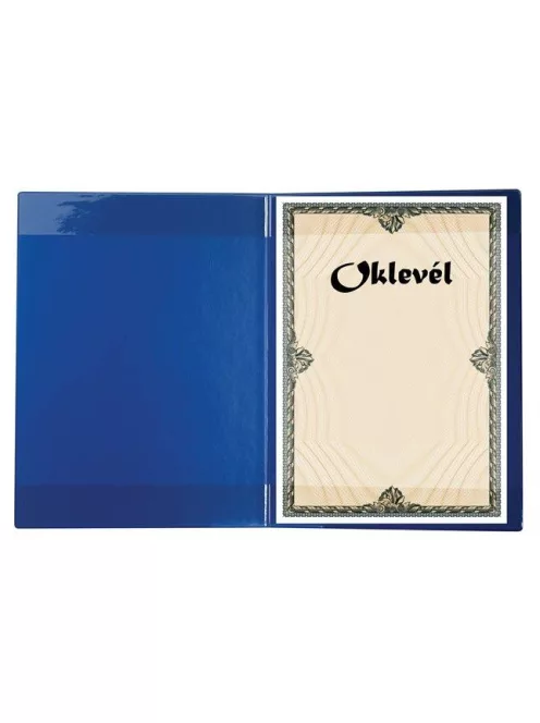 VICTORIA OFFICE Oklevéltartó, plüss, A4, VICTORIA OFFICE, kék