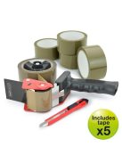 RAPESCO Csomagzáró gép, RAPESCO "Germ-Savvy® 960", 5 db barna csomagolószalaggal, 1 db késsel