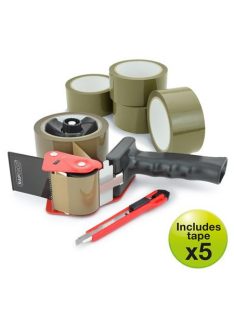   RAPESCO Csomagzáró gép, RAPESCO "Germ-Savvy® 960", 5 db barna csomagolószalaggal, 1 db késsel