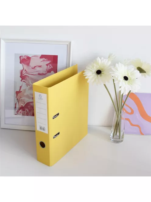 Iratrendező A4, 7,5cm, két oldalt PP borítás,lapraszerelt, Bluering® Premium sárga