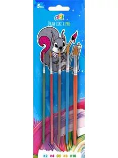   COOL BY VICTORIA Ecsetkészlet, no. 2-4-6-8-10, fa, COOL BY VICTORIA, festett nyelű