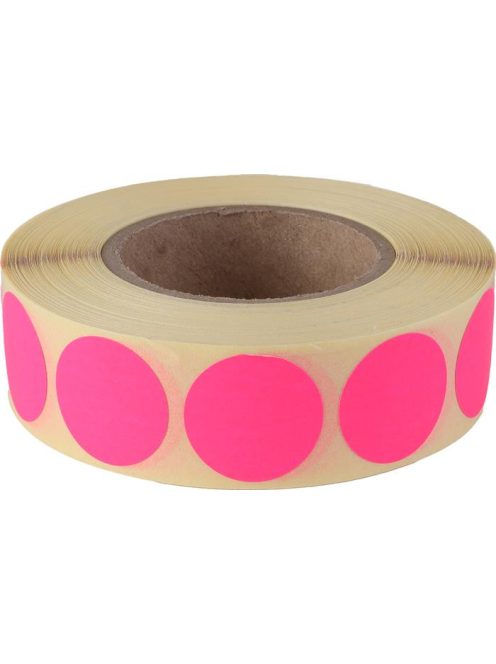 Etikett, 20 mm kör, 1000 etikett/tekercs, rózsaszín