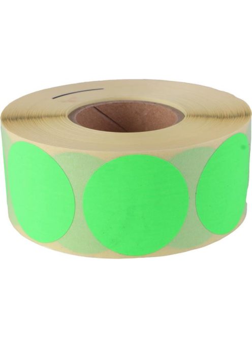 Etikett, 38 mm kör, 1000 etikett/tekercs, zöld