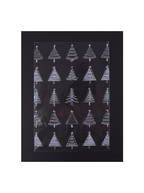 Celofán tasak, BOPP, 180x450 mm, karácsonyi mintás