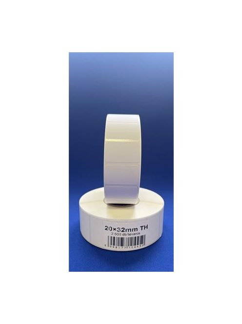 Etikett, thermo, 20x32 mm, 2500 etikett/tekercs, fehér