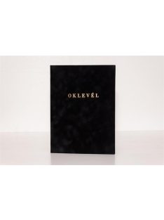 Oklevéltartó, A4, exkluzív, plüss, aranyozva, fekete