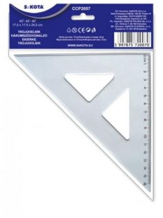 SAKOTA Háromszög vonalzó, műanyag, 45°, 16 cm, SAKOTA