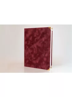   Oklevéltartó, A4, exkluzív, plüss, 4 fém sarokkal, bordó