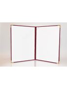 Oklevéltartó, A4, exkluzív, plüss, 4 fém sarokkal, bordó