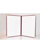 Oklevéltartó, A4, exkluzív, plüss, 4 fém sarokkal, bordó