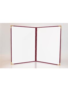   Oklevéltartó, A4, exkluzív, plüss, 4 fém sarokkal, bordó