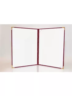   Oklevéltartó, A4, exkluzív, plüss, 4 fém sarokkal, bordó