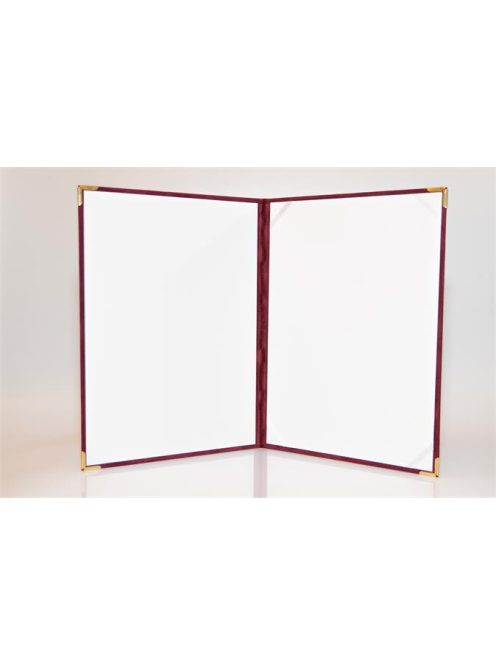 Oklevéltartó, A4, exkluzív, plüss, 4 fém sarokkal, bordó