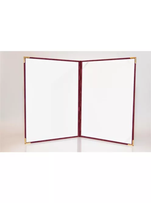 Oklevéltartó, A4, exkluzív, plüss, 4 fém sarokkal, bordó