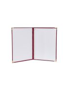 Oklevéltartó, A4, exkluzív, plüss, 4 fém sarokkal, bordó