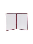 Oklevéltartó, A4, exkluzív, plüss, 4 fém sarokkal, bordó