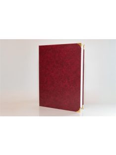   Oklevéltartó, A4, exkluzív, műbőr, 4 fém sarokkal, bordó