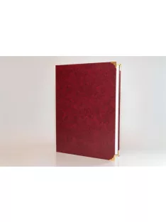   Oklevéltartó, A4, exkluzív, műbőr, 4 fém sarokkal, bordó