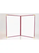 Oklevéltartó, A4, exkluzív, műbőr, 4 fém sarokkal, bordó