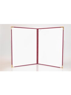   Oklevéltartó, A4, exkluzív, műbőr, 4 fém sarokkal, bordó